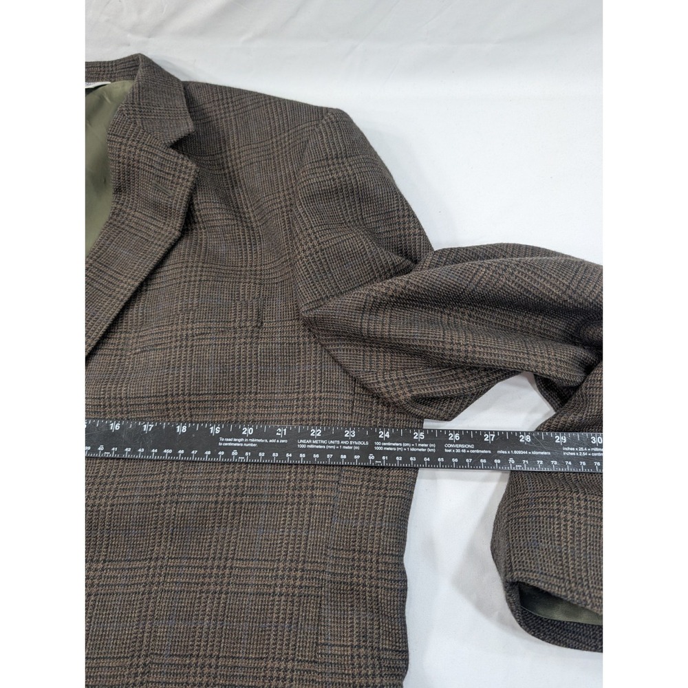 Joseph Feiss Blazer Coat Sport Suit Jacket Lambswool Houndstooth Plaid 48L 50" - Picture 4 of 13